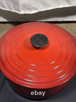 Le Creuset Dutch Oven 5.5 Qt Red Enamel Cast Iron #26 France Matching Lid