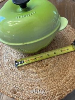 Le Creuset Dutch Oven Cocotte Green Apple French Enameled Cast Iron Pot Lid