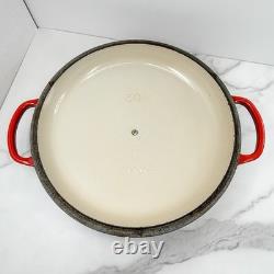 Le Creuset Dutch Oven Size 30 / 12? Flame Red Enameled Cast Iron BONUS Glass Lid