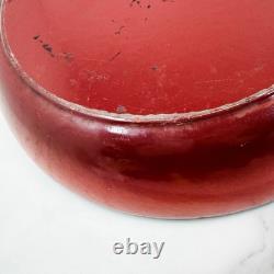 Le Creuset Dutch Oven Size 30 / 12? Flame Red Enameled Cast Iron BONUS Glass Lid