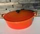 Le Creuset E Orange Flame Enamel Cast Iron Dutch Oven With Lid