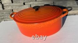 Le Creuset E Orange Flame Enamel Cast Iron Dutch Oven With Lid