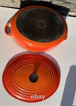 Le Creuset E Orange Flame Enamel Cast Iron Dutch Oven With Lid