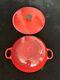 Le Creuset Enameled Cast Iron #22 Dutch Oven Soup Pot Red