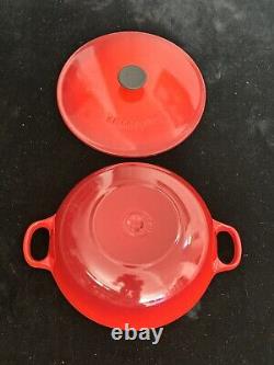 Le Creuset Enameled Cast Iron #22 Dutch Oven Soup Pot Red