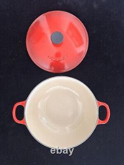 Le Creuset Enameled Cast Iron #22 Dutch Oven Soup Pot Red