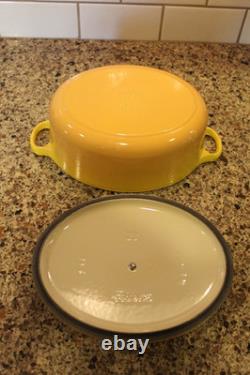 Le Creuset Enameled Cast Iron 2-3/4 qt Oval Dutch Oven Pot & Lid Nectar Dijon 23