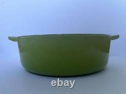 Le Creuset Enameled Cast Iron #30 Round Wide Dutch Oven 6 Qt Glossy Green