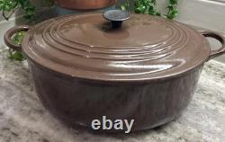 Le Creuset Enameled Cast Iron Oval Dutch Oven 4.25 Qt #27 Brown withLid L92