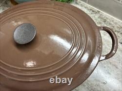 Le Creuset Enameled Cast Iron Oval Dutch Oven 4.25 Qt #27 Brown withLid L92