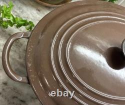 Le Creuset Enameled Cast Iron Oval Dutch Oven 4.25 Qt #27 Brown withLid L92