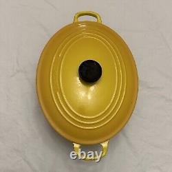 Le Creuset Enameled Cast Iron Oval Shape No 31 Dutch Oven Yellow With Lid France