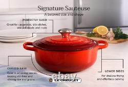 Le Creuset Enameled Cast Iron Signature Round Dutch Oven withLid 3-1/2 Qt Cerise