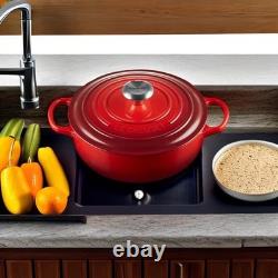 Le Creuset Enameled Cast Iron Signature Round Dutch Oven withLid 3-1/2 Qt Cerise