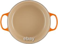 Le Creuset Enameled Cast Iron Signature Round Dutch Oven withLid 5-1/2 Quart Flame