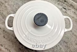 Le Creuset France #18 White Enamel Cast Iron Round Dutch Oven 1.5 Qt EUC