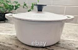 Le Creuset France #18 White Enamel Cast Iron Round Dutch Oven 1.5 Qt EUC