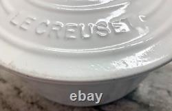 Le Creuset France #18 White Enamel Cast Iron Round Dutch Oven 1.5 Qt EUC