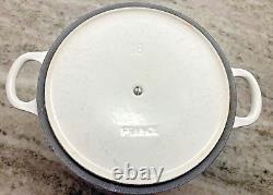 Le Creuset France #18 White Enamel Cast Iron Round Dutch Oven 1.5 Qt EUC