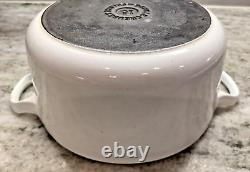 Le Creuset France #18 White Enamel Cast Iron Round Dutch Oven 1.5 Qt EUC