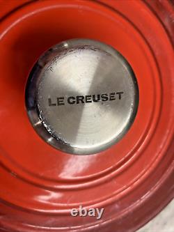 Le Creuset France #20 Cerise Red Enamel Dutch Oven 2.75 QT withLid Silver Knob