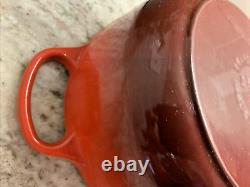 Le Creuset France #20 Cerise Red Enamel Dutch Oven 2.75 QT withLid Silver Knob