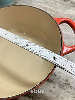 Le Creuset France #20 Cerise Red Enamel Dutch Oven 2.75 QT withLid Silver Knob