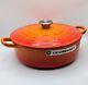 Le Creuset France #24 Orange Enameled Cast Iron Dutch Oven With Lid 4.5 Qt