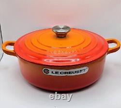 Le Creuset France #24 Orange Enameled Cast Iron Dutch Oven With Lid 4.5 Qt