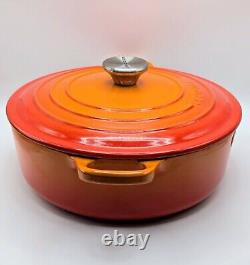 Le Creuset France #24 Orange Enameled Cast Iron Dutch Oven With Lid 4.5 Qt