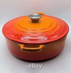 Le Creuset France #24 Orange Enameled Cast Iron Dutch Oven With Lid 4.5 Qt