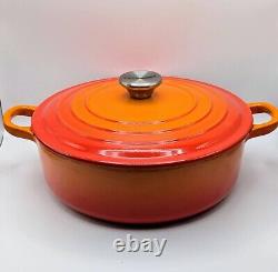 Le Creuset France #24 Orange Enameled Cast Iron Dutch Oven With Lid 4.5 Qt