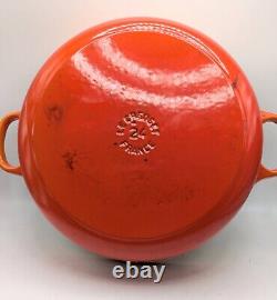 Le Creuset France #24 Orange Enameled Cast Iron Dutch Oven With Lid 4.5 Qt