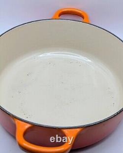 Le Creuset France #24 Orange Enameled Cast Iron Dutch Oven With Lid 4.5 Qt