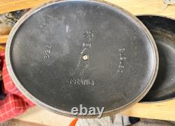 Le Creuset France #25 3.5 Quart 9 3/4 Oval Satin Black Enamel Dutch Oven