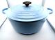 Le Creuset France #26 Baby Blue Cast Iron Round Dutch Oven Casserole With Lid