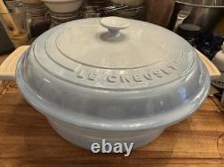 Le Creuset France #27 Light Blue Enameled Oval Cast Iron Dutch Oven 4.25Qt NEW