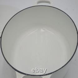 Le Creuset France Oval Cocotte Dutch Oven #27 White Cast Iron 4.5 Quart Pot Lid