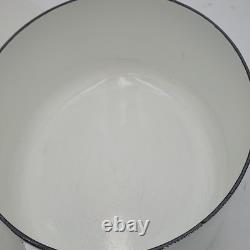 Le Creuset France Oval Cocotte Dutch Oven #27 White Cast Iron 4.5 Quart Pot Lid