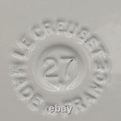 Le Creuset France Oval Cocotte Dutch Oven #27 White Cast Iron 4.5 Quart Pot Lid