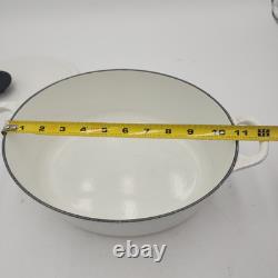 Le Creuset France Oval Cocotte Dutch Oven #27 White Cast Iron 4.5 Quart Pot Lid