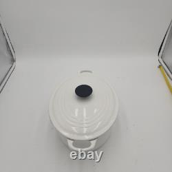 Le Creuset France Oval Cocotte Dutch Oven #27 White Cast Iron 4.5 Quart Pot Lid