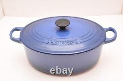 Le Creuset France Oval Dutch Oven #25 withLid Enameled Cast Iron Blue 3.5 Quart