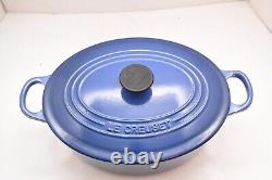 Le Creuset France Oval Dutch Oven #25 withLid Enameled Cast Iron Blue 3.5 Quart