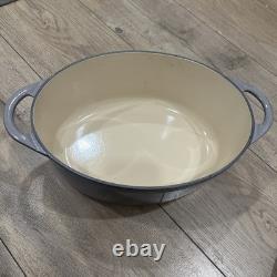 Le Creuset Gray Cast Iron 28 Oval Dutch Oven with Grill Pan Lid