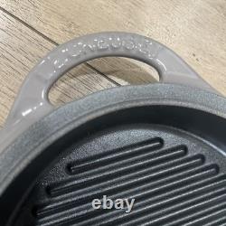Le Creuset Gray Cast Iron 28 Oval Dutch Oven with Grill Pan Lid Le Creuset Gray Cast Iron 28 Oval Dutch Oven with Grill Pan Lid