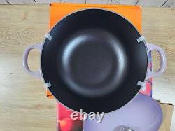 Le Creuset Marmit 22cm 2.7Qt Bluebell Purple Silver Knob Soup Pot Dutch oven NIB