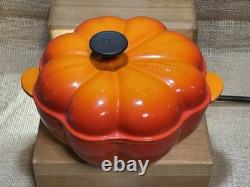 Le Creuset Orange Pumpkin Cocotte Dutch Oven Cast Iron Enamel Coated 2QT 1.9L