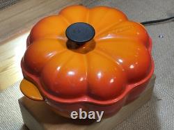 Le Creuset Orange Pumpkin Cocotte Dutch Oven Cast Iron Enamel Coated 2QT 1.9L