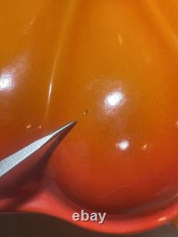 Le Creuset Orange Pumpkin Cocotte Dutch Oven Cast Iron Enamel Coated 2QT 1.9L